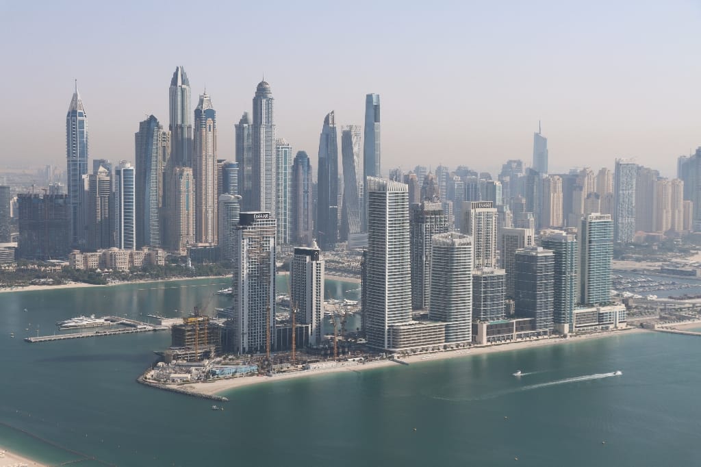 The view of the Palm Dubai UAE