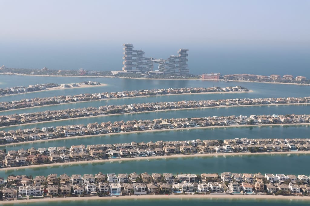 The view of the Palm Dubai UAE