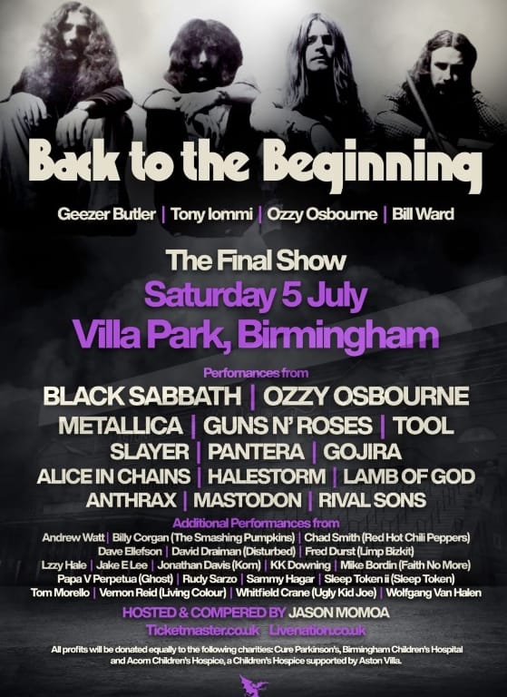 Black Sabbath Ozzy Osbourne Birmingham Engeland UK Back to the beginning